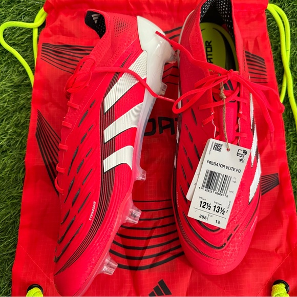 Men’s 12.5 Adidas Predator Elite FG Soccer Cleats  Pure Victory PackRed - Picture 2 of 5